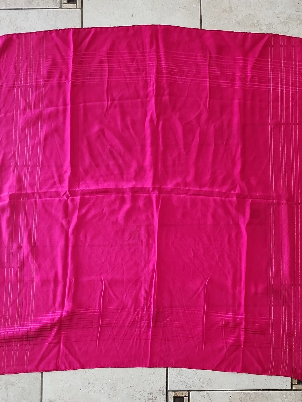Vibrant Fuchsia Square Silk Scarf With